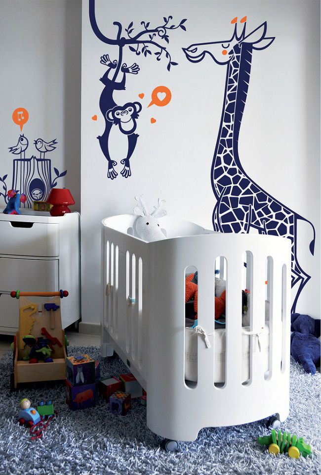 Samunshi 28 Adesivi Da Parete Per Cameretta Con Sirena E Animali - Decorazione Murale Per Bambini, UV Resistenti, Facili Da Applicare